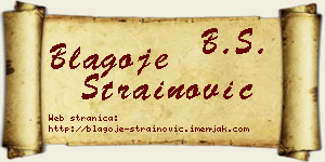 Blagoje Strainović vizit kartica
